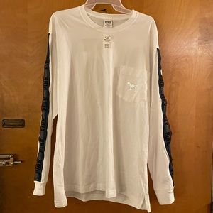 NWT Pink Long Sleeve Shirt. Sz L. White.